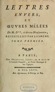 Tapa de Lettres en vers et oeuvres mélées de M.D.**