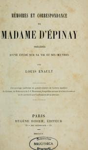 Tapa de Mémoires et correspondance de Madame d'Épinay