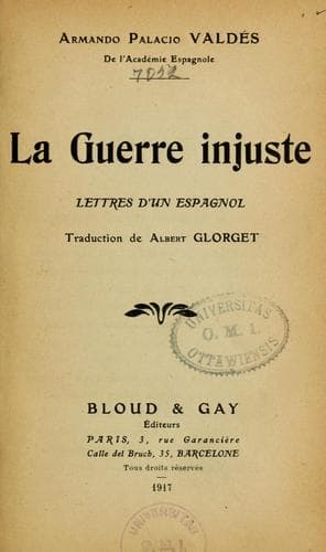 Tapa de La guerre injuste