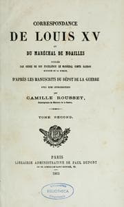 Tapa de Correspondance de Louis XV et du maréchal de Noailles