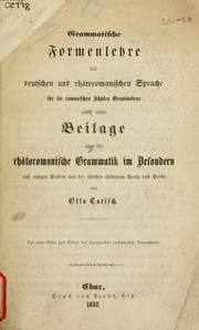 Tapa de Grammatische Formenlehre der deutschen und rhätoromanischen Sprache für die romanischen Schulen Graubündens