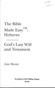 Tapa de The Bible Made Easy