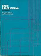 Tapa de Basic programming [by] John G. Kemeny [and] Thomas E. Kurtz