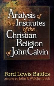 Tapa de Analysis of the Institutes of the Christian religion of John Calvin