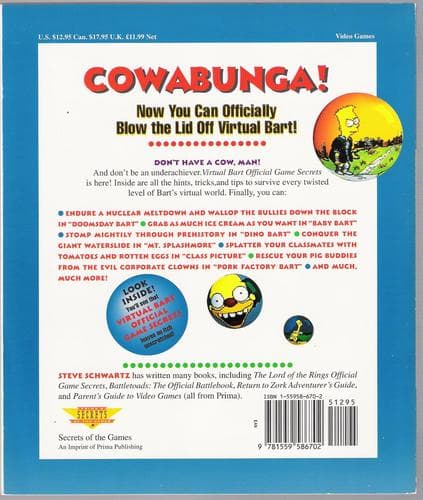 Tapa de Virtual Bart: Official Game Secrets