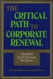 Tapa de The critical path to corporate renewal