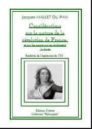 Tapa de Considérations sur la nature de la révolution de France et sur les causes qui en prolongent la durée