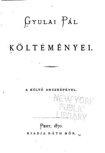 Tapa de Költeményei