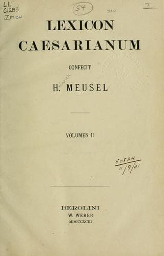 Tapa de Lexicon Caesarianum