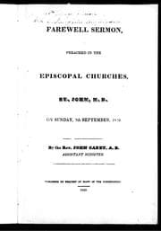 Tapa de Farewell sermon, preached in the Episcopal churches, St. John, N. B. on Sunday, 7th September, 1840