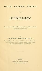 Tapa de Five years' work in surgery