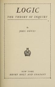 Tapa de Logic, the theory of inquiry