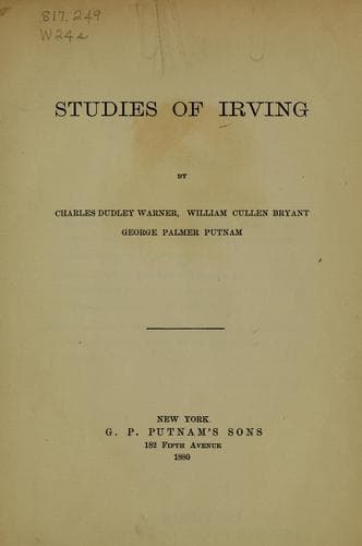 Tapa de Studies of Irving