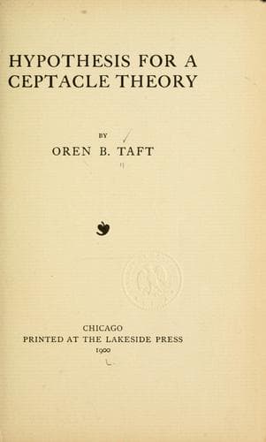 Tapa de Hypothesis for a ceptacle theory