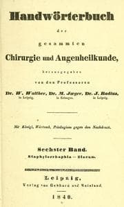 Tapa de Handwörterbuch der gesammten Chirurgie und Augenheilkunde