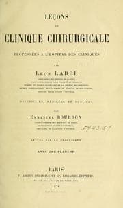 Tapa de Leçons de clinique chirurgicale professées à l'Hopital des cliniques