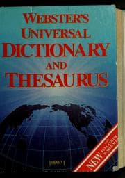 Tapa de Webster's universal dictionary and thesaurus