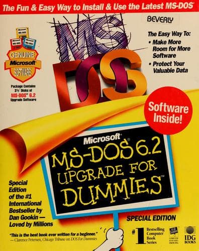 Tapa de Microsoft MS-DOS 6.2 upgrade for dummies