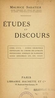Tapa de Etudes et discours