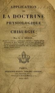Tapa de Application de la doctrine physiologique à la chirurgie