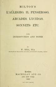 Tapa de L'allegro, Il penseroso, Arcades, Lycidas, Sonnets, etc