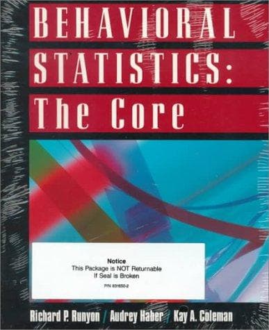 Tapa de Text With Study Guide for use with Behavioral Statistics