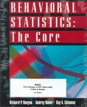 Tapa de Text With Study Guide for use with Behavioral Statistics