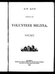 Tapa de An Act respecting the Volunteer Militia
