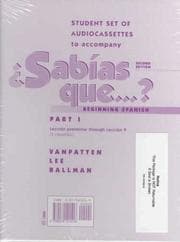 Tapa de Student Audio Cassette Program (Part 1) to accompany ¿Sabias que...?