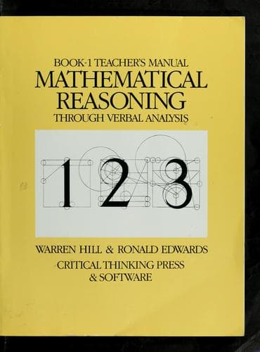 Tapa de Mathematical reasoning through verbal analysis, book-1