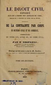 Tapa de De la contrainte par corps en matière civile et de commerce