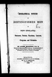 Tapa de Biographical notices of distinguished men in New England