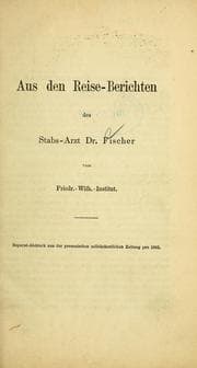 Tapa de Aus den Reise-Berichten