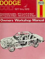 Tapa de Colt Lancer Owner's Workshop Manual