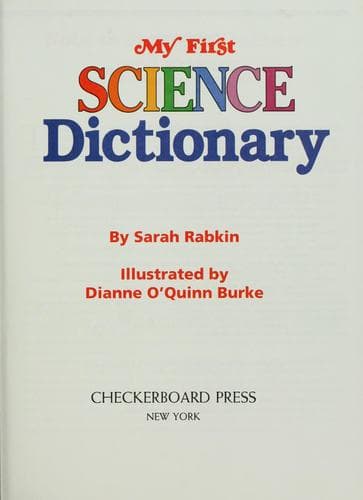 Tapa de My First Science Dictionary