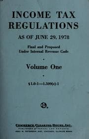 Tapa de Income tax regulations as of June 29, 1978