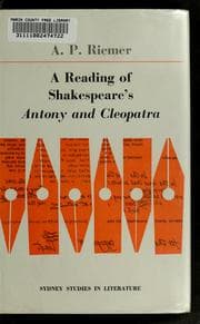 Tapa de A reading of Shakespeare's Antony and Cleopatra