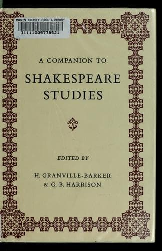 Tapa de A companion to Shakespeare studies