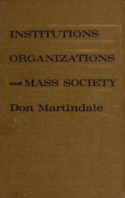 Tapa de Institutions, organizations, and mass society