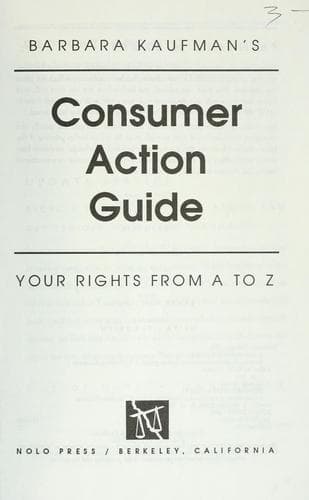 Tapa de Barbara Kaufman's consumer action guide