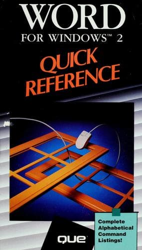 Tapa de Word for Windows 2 quick reference