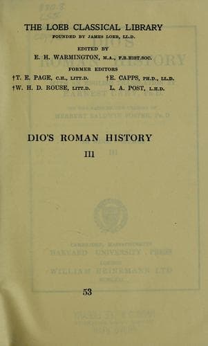 Tapa de Dio's Roman history