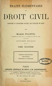Tapa de Traité élémentaire de droit civil conforme au programme officiel des Facultés de droit