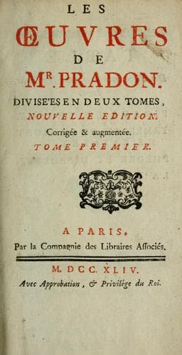 Tapa de Les œuvres de Mr Pradon