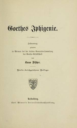 Tapa de Goethes Iphigenie