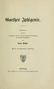 Tapa de Goethes Iphigenie