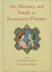 Tapa de Art, memory and family in Renaissance Florence
