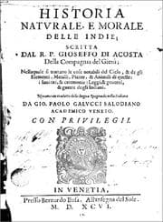 Tapa de Historia natural y moral de las Indias