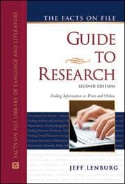 Tapa de The Facts On File guide to research