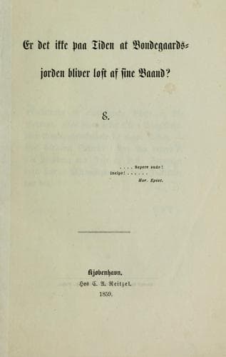 Tapa de Er det ikke paa tiden at bondegaardsjorden bliver lost af sine baand?